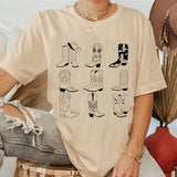 Tshirt med cowgirlboots och hatt