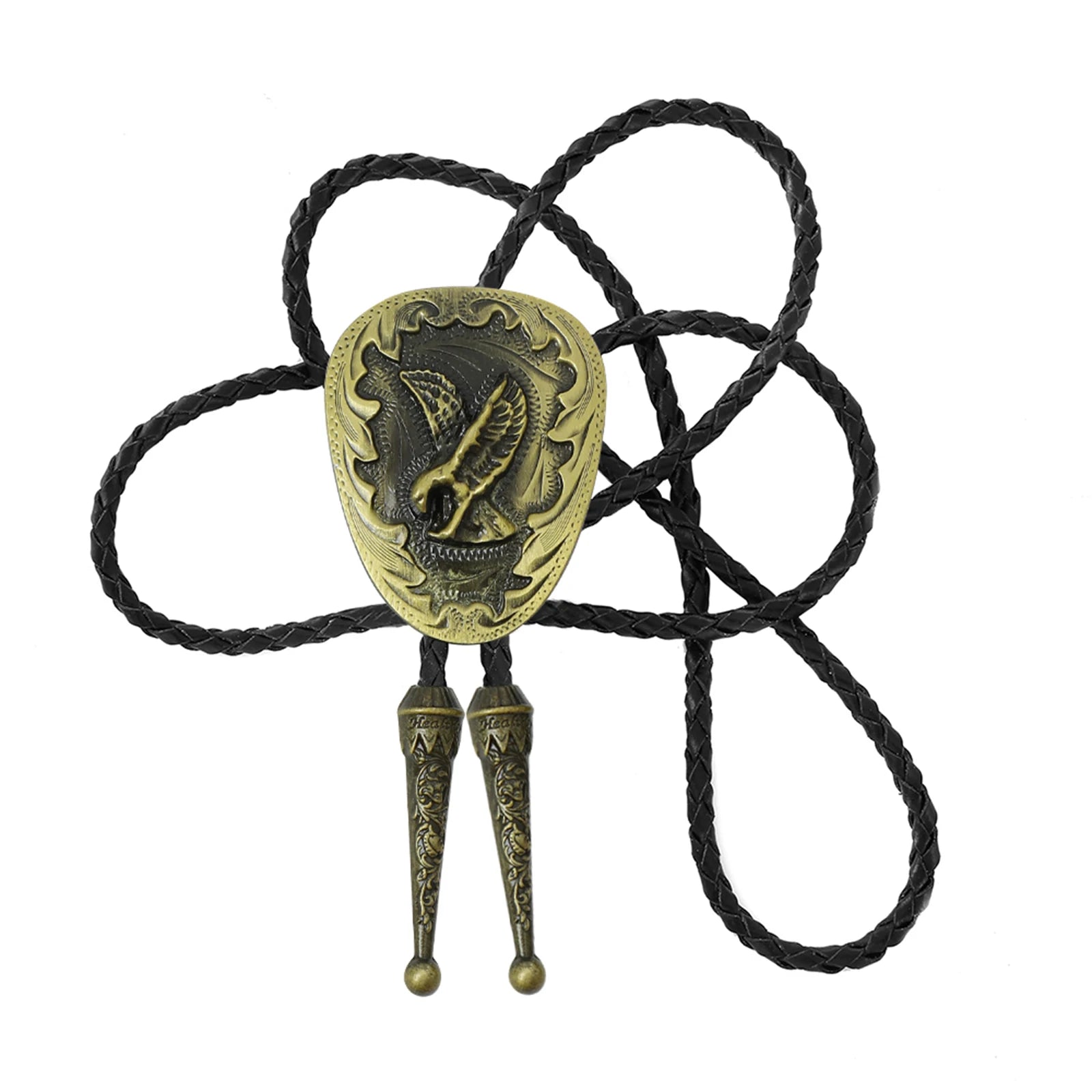 Bolo tie med flygande örn i antikmetall