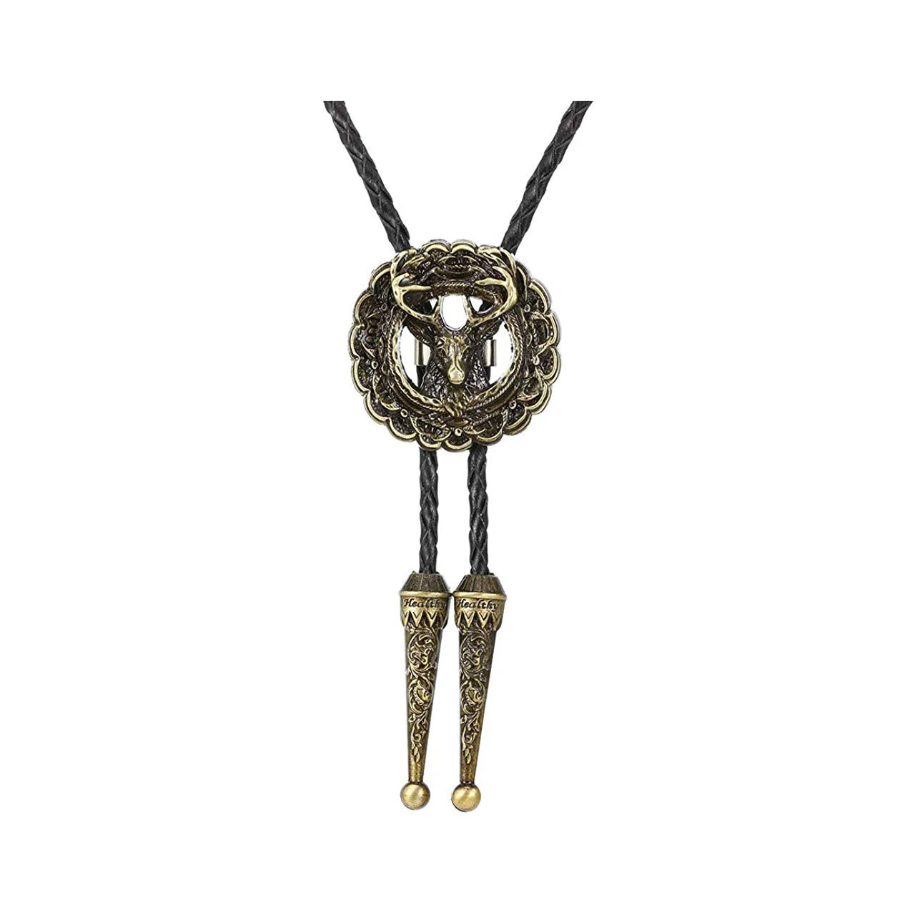 Bolo tie med 3D-hjorthuvud i metall