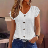 Blus med broderie anglaise