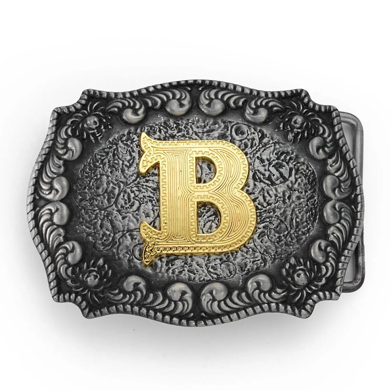 Initial Bältesspänne Bokstav Guld Silver