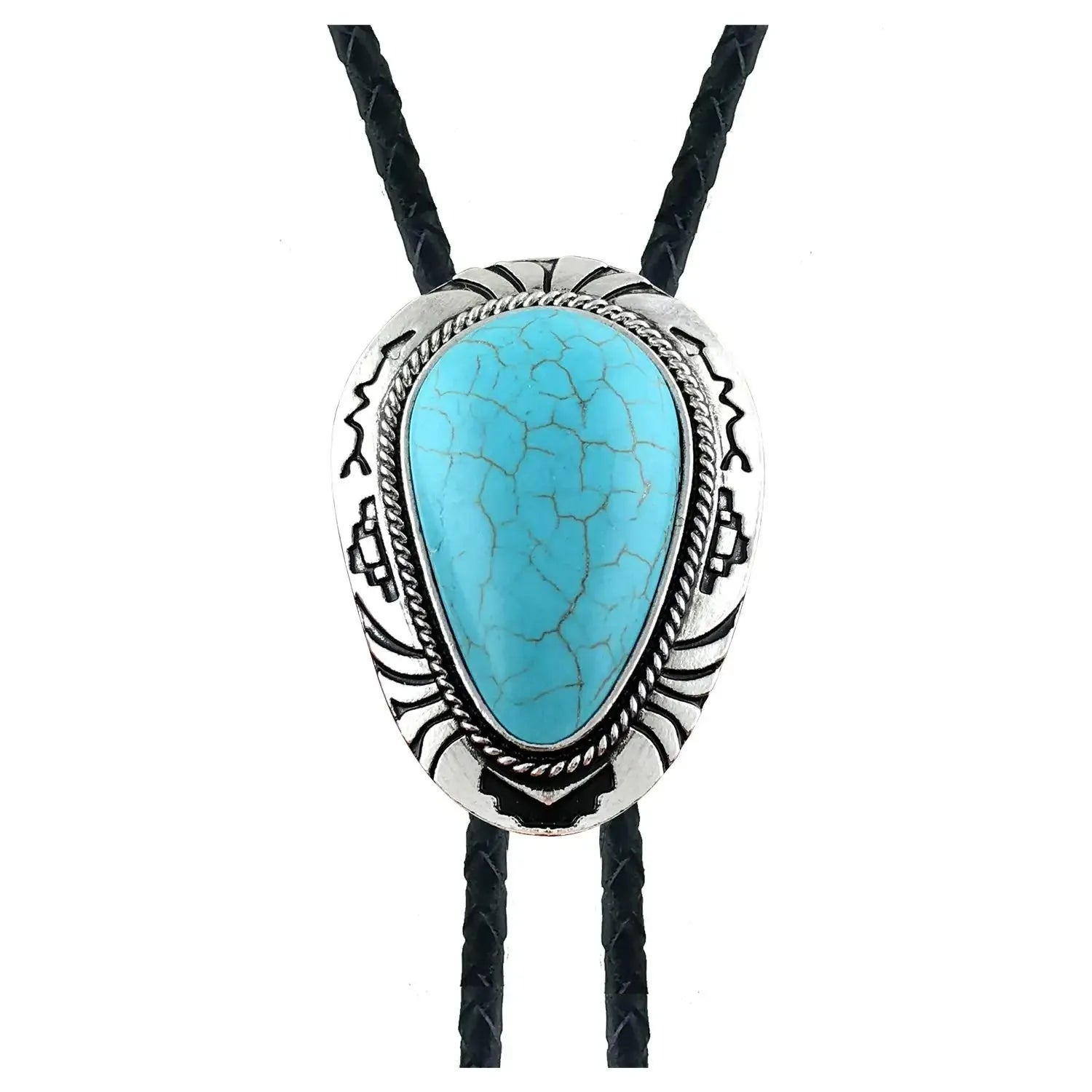 Bolo tie med naturlig blå sten