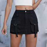 Cargo-minikjol i denim