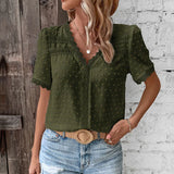 V ringad blus dam