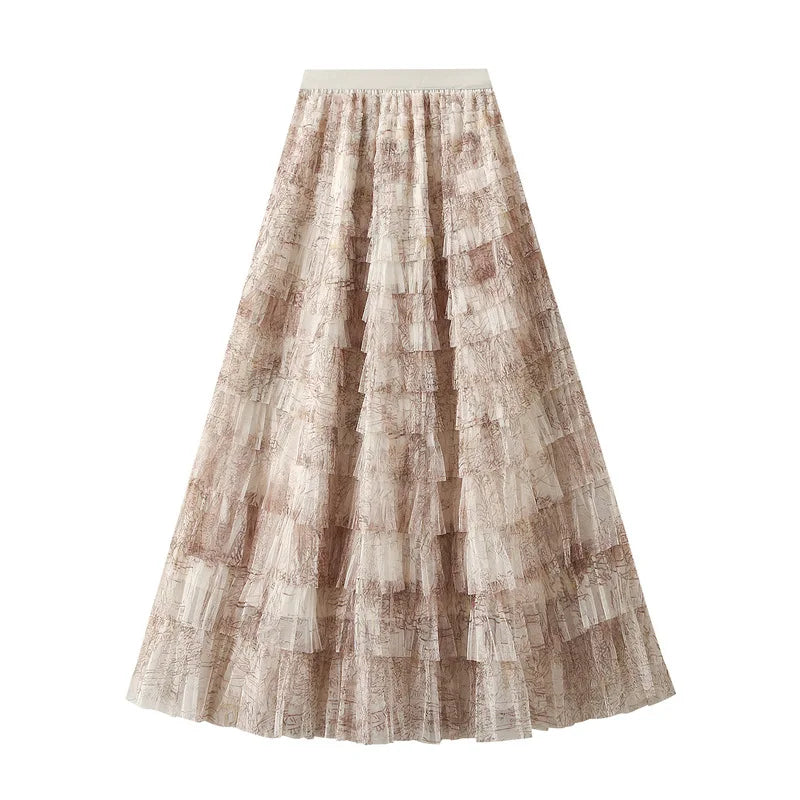 Bohemisk tyllkjol med tie-dye mönster