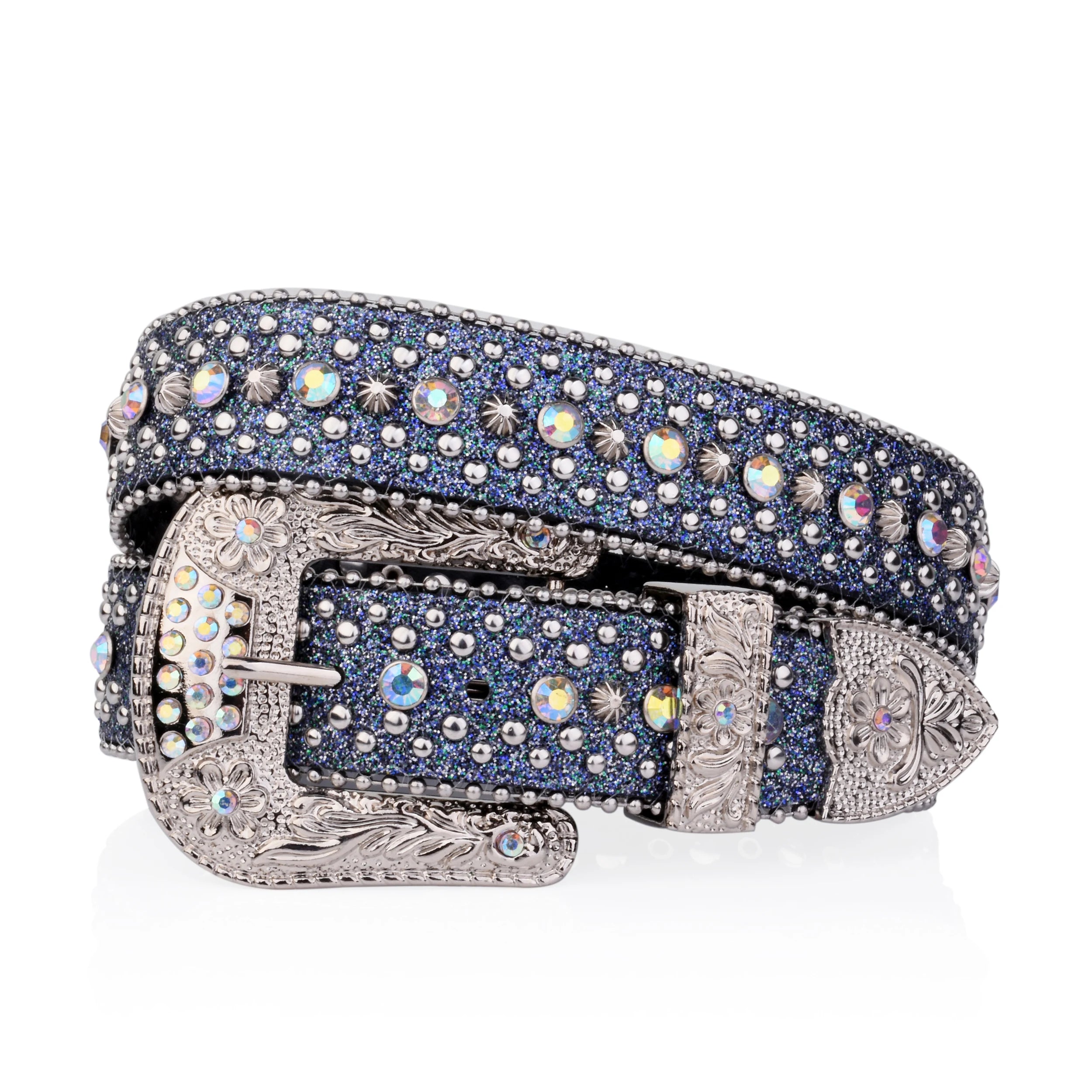 Westernbälte med glittriga rhinestones