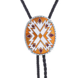Bolo tie i justerbart läder med färgstarkt totemmönster