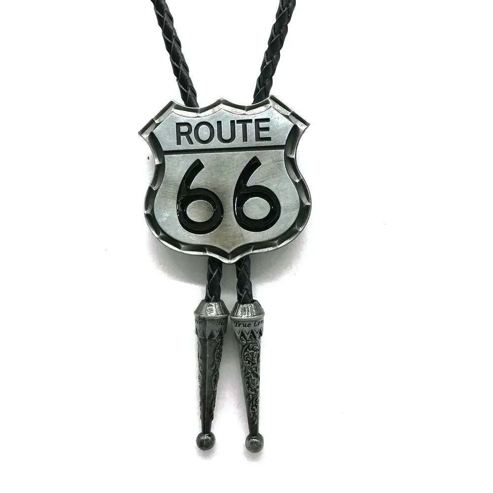 Bolo tie med Route 66-emblem