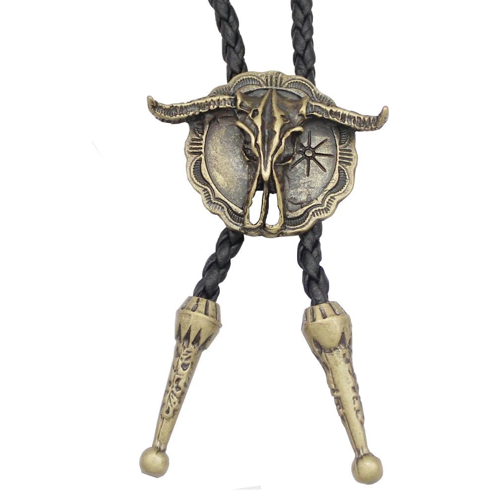 Bolo tie med tjurskalle i vintagestil
