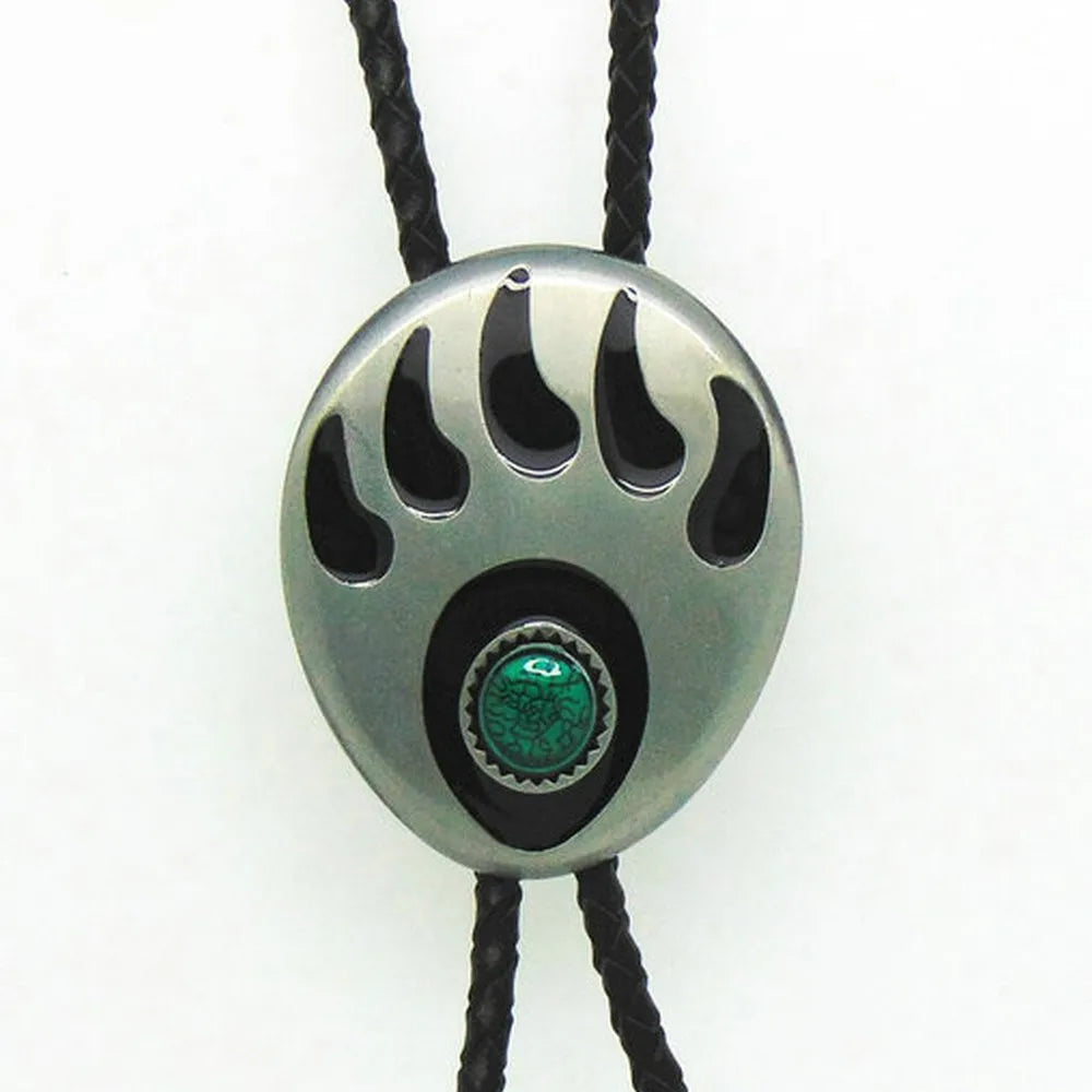 Bolo tie med björnspår och agatsten