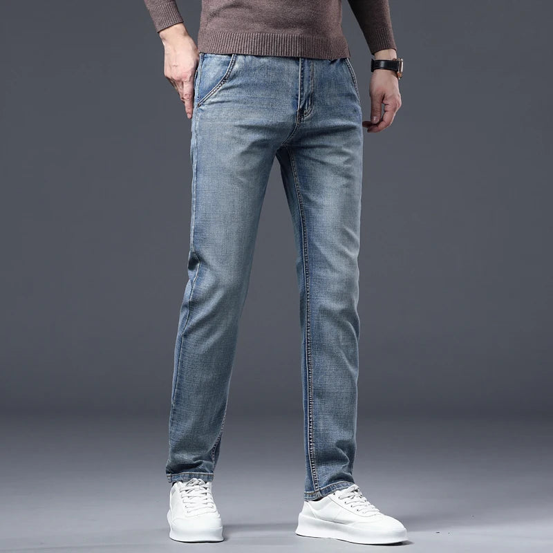 Slim fit stretchjeans för herr