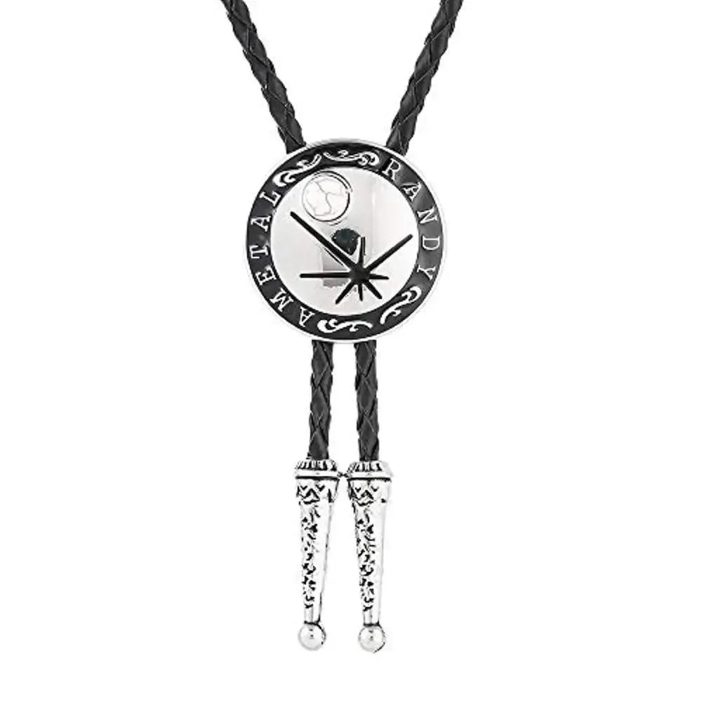 Bolo tie i rund form med stjärnmotiv