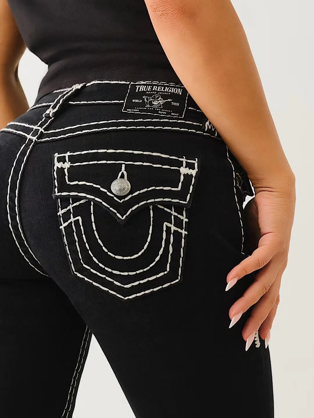 Svarta raka jeans dam