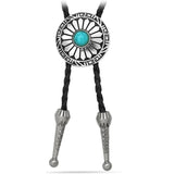 Bolo tie med turkos sten och solinspirerat silverhänge