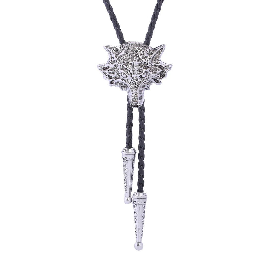 Bolo tie med 3D-varghuvud i metall