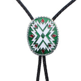Bolo tie i justerbart läder med färgstarkt totemmönster