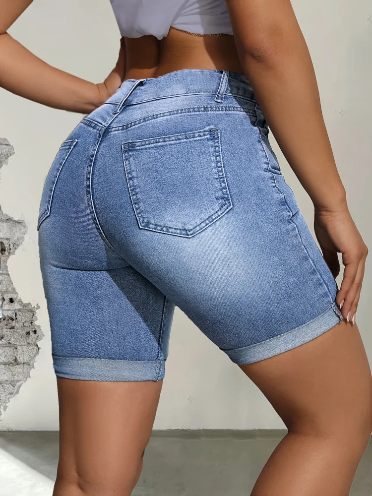Stretch jeans shorts