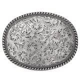 Bältespänne ovalt graverat silver western
