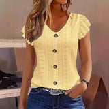 Blus med broderie anglaise