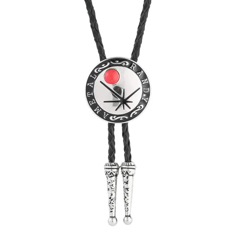 Bolo tie i rund form med stjärnmotiv