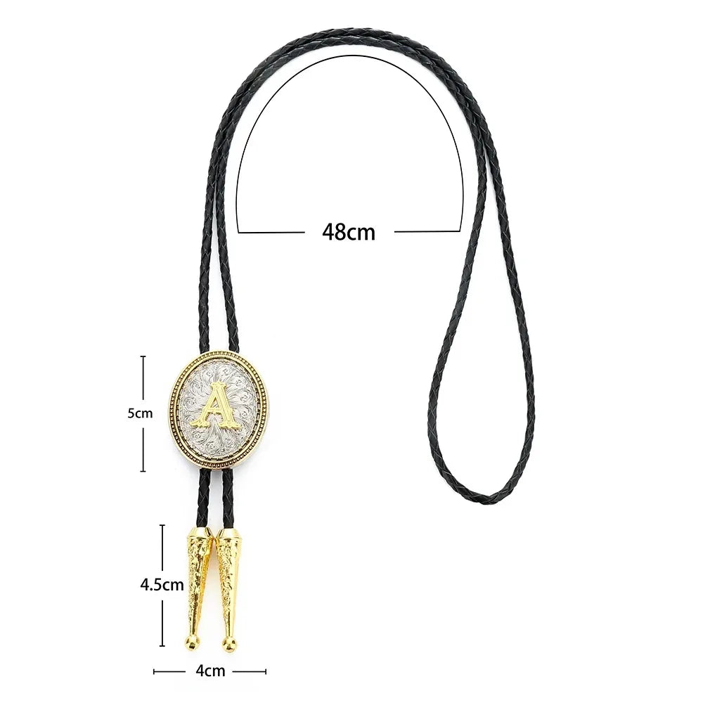 Bolo tie med initial A–Z i tvåtonad metall