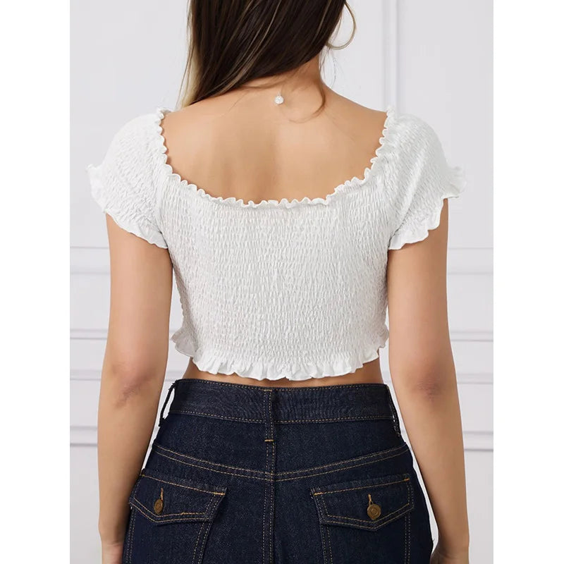 Crop top med smock