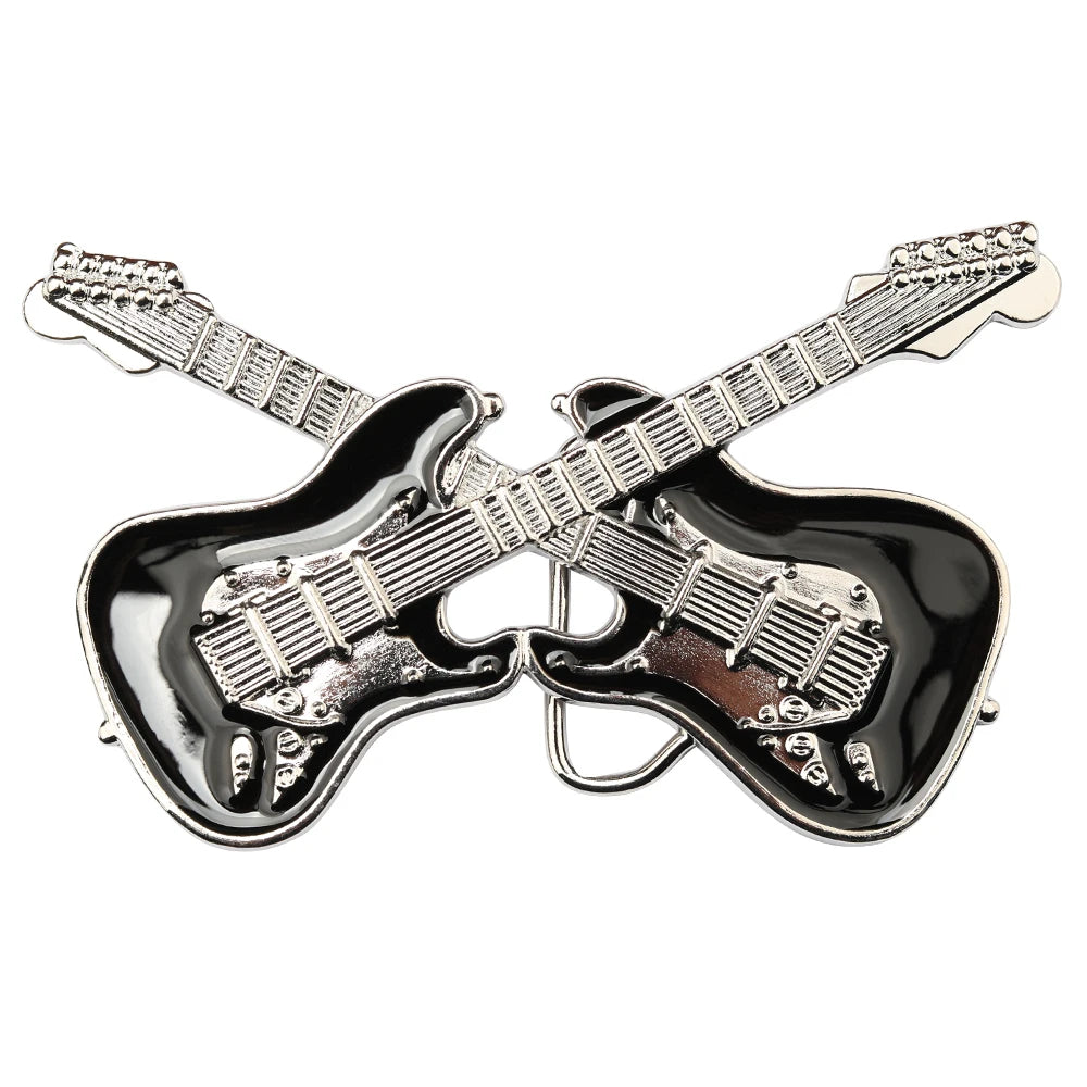 Bältesspänne Elektrische Gitarren Design mit schwarzem Emaille