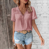 V ringad blus dam