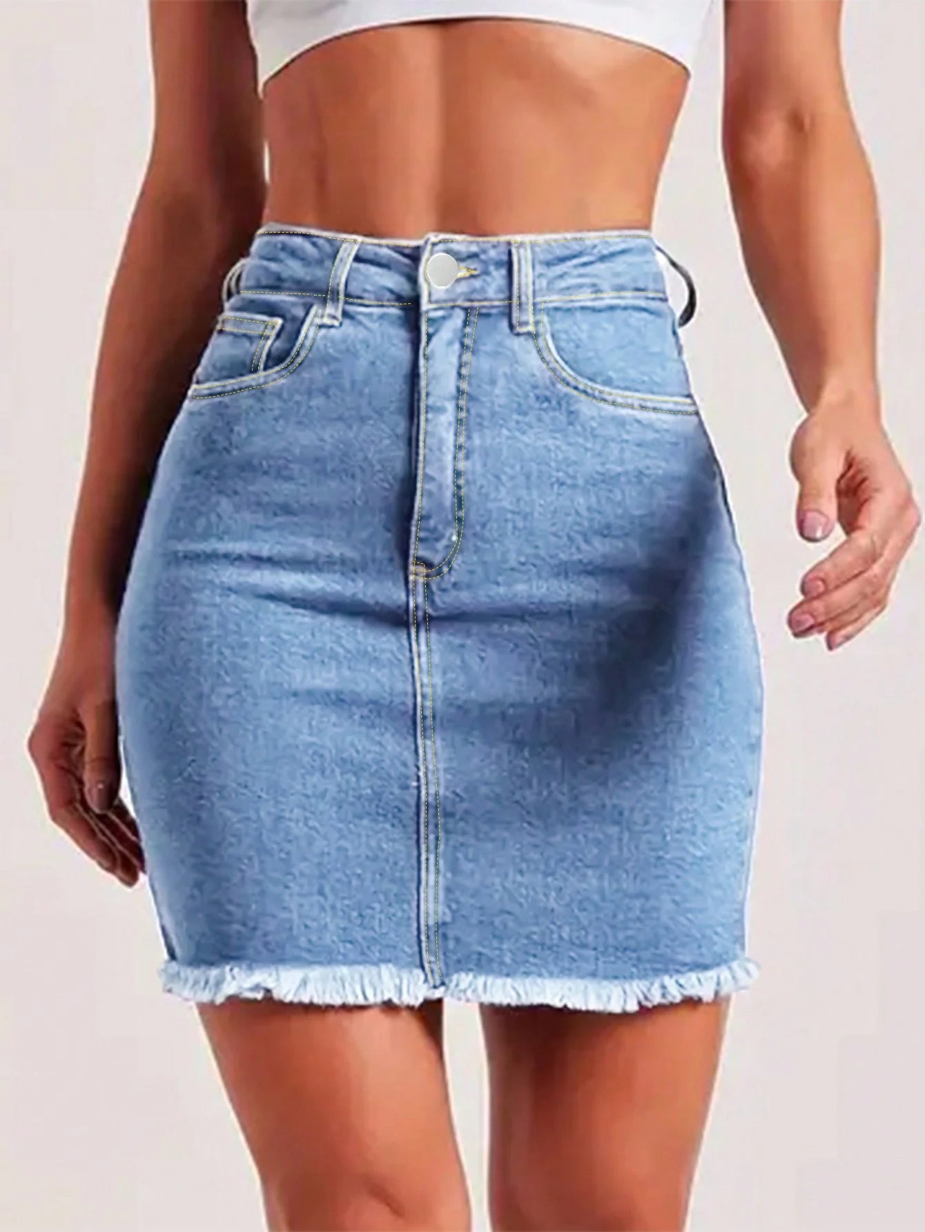 Kort jeanspennkjol