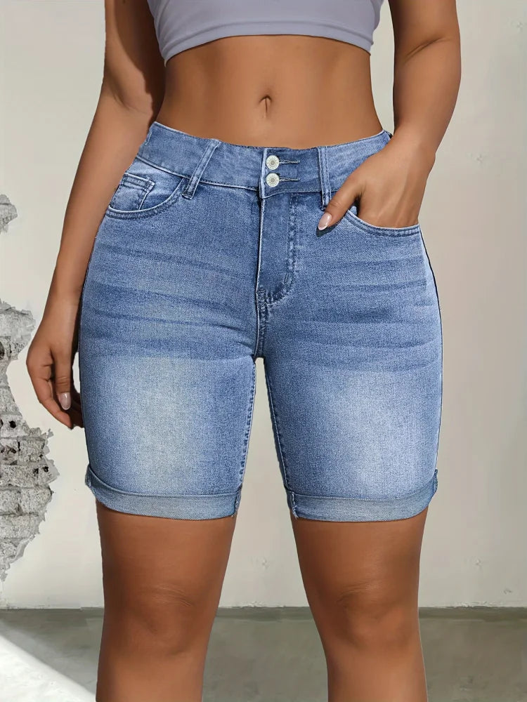 Stretch jeans shorts