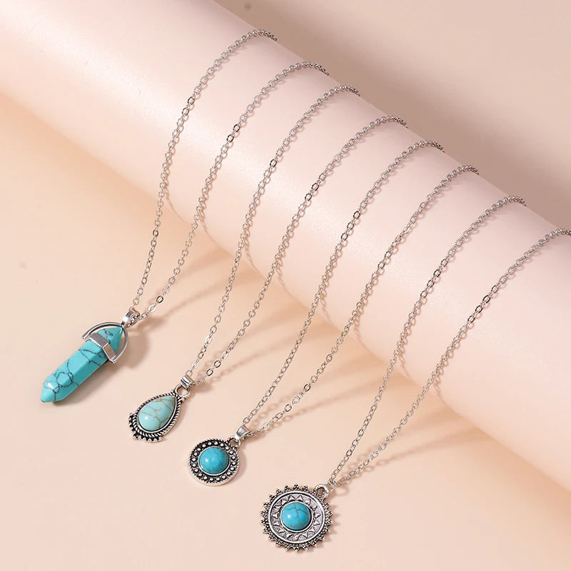 Halsband turkos sten