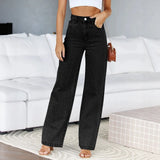 Högmidjade jeans svarta