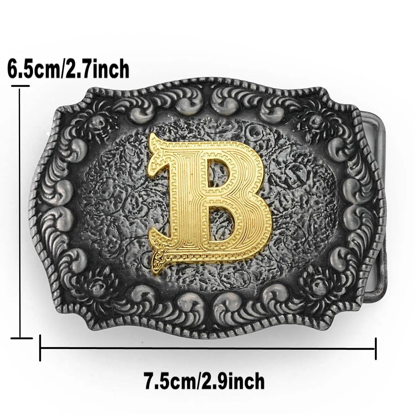 Initial Bältesspänne Bokstav Guld Silver