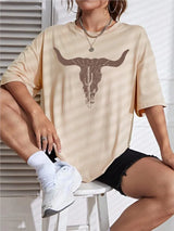 Oversize tshirt för dam med buffelkranium