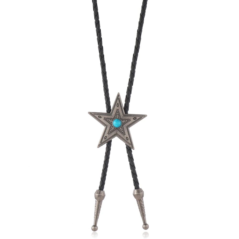 Bolo tie med stjärnhänge i antikmetall