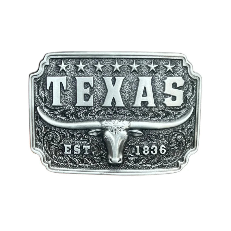 Bältespänne Texas med tjurskalle och stjärnor