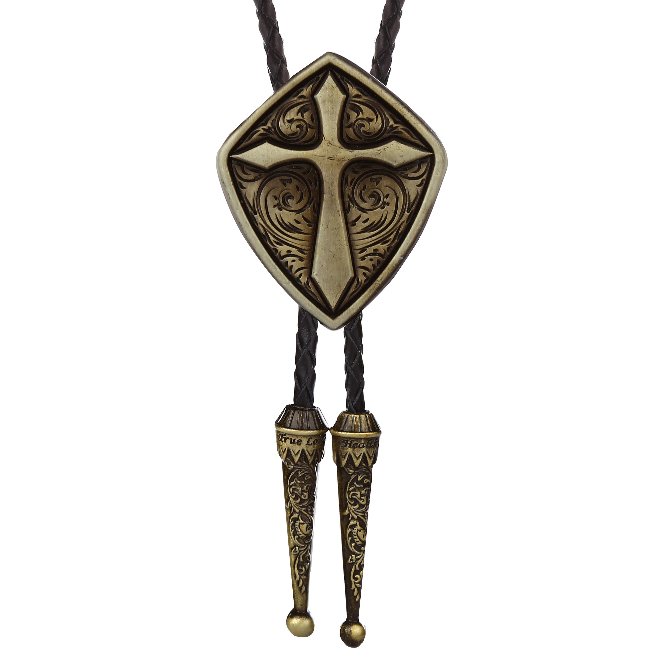 Bolo tie med korshänge i metall
