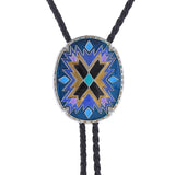 Bolo tie i justerbart läder med färgstarkt totemmönster