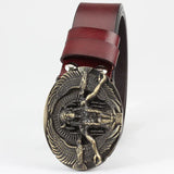 Äkta cowboyläderbälte antikt westernspänne