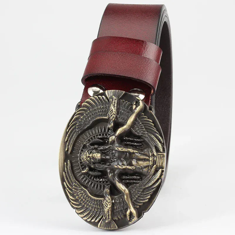 Äkta cowboyläderbälte antikt westernspänne