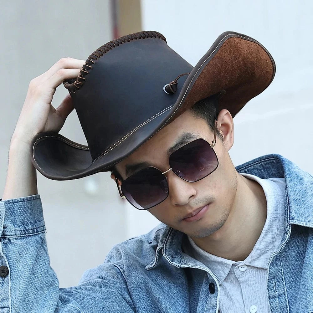 Äkta Läder Cowboyhatt