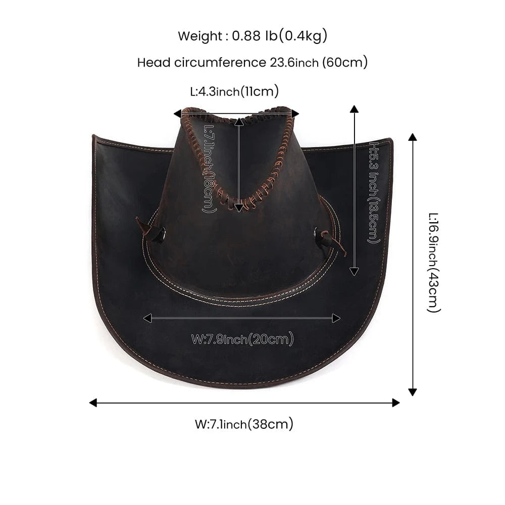 Äkta Läder Cowboyhatt