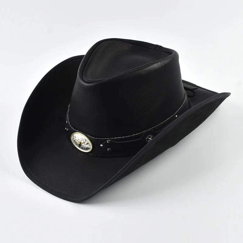 Äkta Läder Cowboyhatt Män