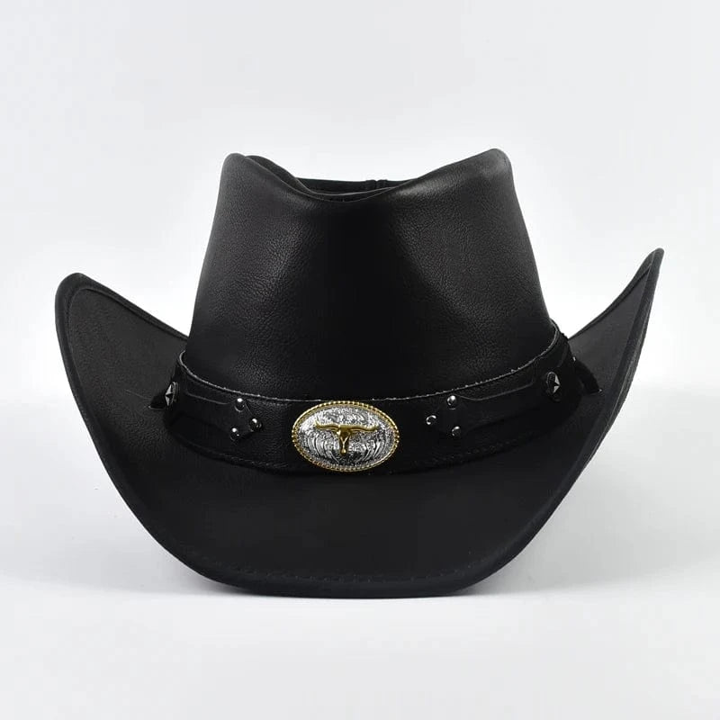 Äkta Läder Cowboyhatt Män