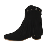 Ankelboots i Mocka med Fransar