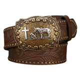 Antikt cowboybälte i läder