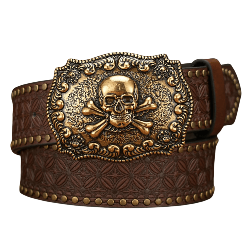 Antikt cowboybälte i läder