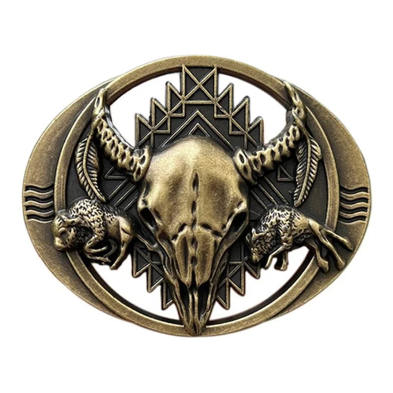 Bältespänne buffalo dödskalle