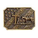 Bältespänne cowboy kors flagga kristen USA
