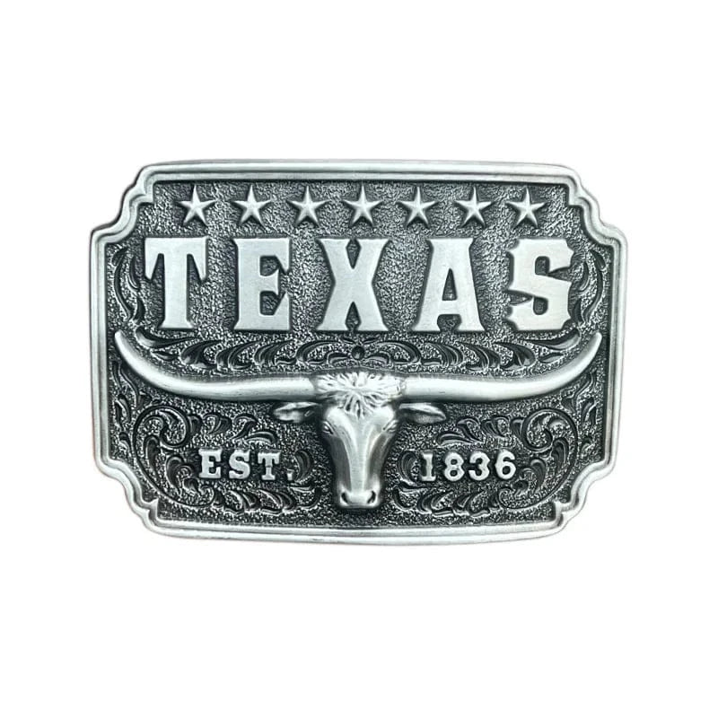 Bältespänne Texas med tjurskalle och stjärnor